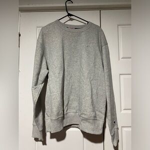 Champion Authentic Size Large Men's Crewneck Long Sleeve Sweatshirt Light Gray